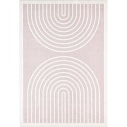 Nazar Alfombra lavable arcoíris beige y blanco 160x230