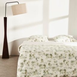 Maisons du Monde Set de funda nórdica de 260x240 cm y fundas de almohada de lino y algodón verde