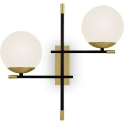 Maytoni Aplique de pared estilo moderno con estructura de metal negro y dorado