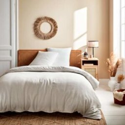 sweeek Ropa de cama de gasa y algodón blanco
