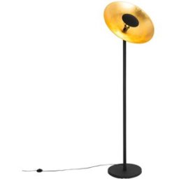 QAZQA Lámpara de pie negra interior dorado industrial 60 cm