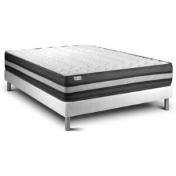 Vitalit Somier blanco + colchón con espuma viscoelástica 140 x 190