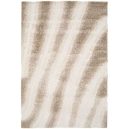 sweeek Alfombra interior con diseño de rayas beige