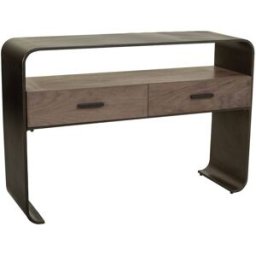 Wanderlust deco Recibidor-consola de madera y metal negro 122x37x82