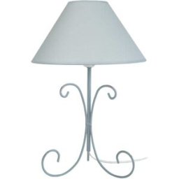 Tosel Lámpara de mesa metal gris pantalla gris