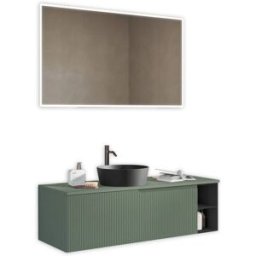 AQA DESIGN Mueble de baño 5 piezas en mdf salvia