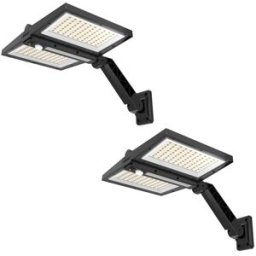 LUMISKY Juego de 2 proyectores con sensor solar negro 850lm