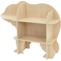 ECD Germany Estantería infantil 2 niveles, oso, natural, 110x 32x83 cm