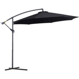 Outsunny Sombrilla de jardín 295x295x250 cm negro