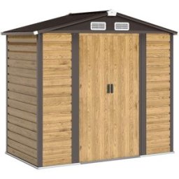 Outsunny Caseta jardín exterior 213x120x194 cm roble