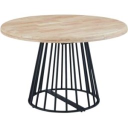 Mathi Design Mesa redonda extensible de madera con patas negras d120cm