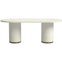 Hannun Mesa de comedor de microcemento en color blanco roto 200 cm