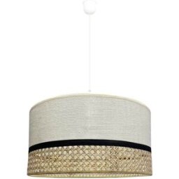Wonderlamp Lámpara de techo natural colgante beige con pantalla cilíndrica