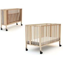 AT4 Cuna bebe plegable madera haya barnizada 60 x 120 cm