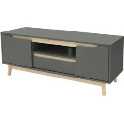 ML-Design Mueble de tv hasta tablero madera pino verde-natural