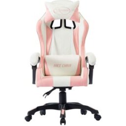 Maison Chic Silla gaming de cuero sintético rosa 64x65x111,5 cm