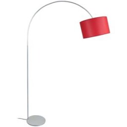 Tosel Lámpara de pie arco metal aluminio pantalla rojo