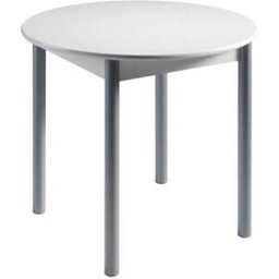 Pondecor Mesa redonda extensible en blanco. 90/120 × 90 × 75,5 cm