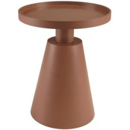 MACABANE Mesa auxiliar redonda de madera pintada en terracota d38cm
