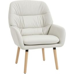 Homcom Butaca de salón 68x74x89 cm crema