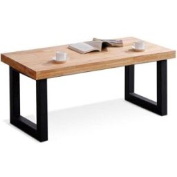 Home Heavenly Mesa de centro elevable con patas metal y sobre madera 120x60x48