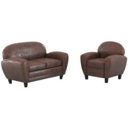 Maison Pavane Conjunto de sofá y sillón marrón de 3 plazas