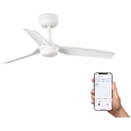 FARO BARCELONA Ventilador sin luz acero blanco mate 90x90x23.5 cm