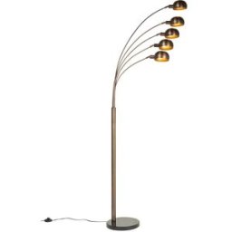 QAZQA Lámpara de pie bronce oscuro oro 5 luces