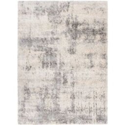 Tapiso Alfombra de salón gris claro crema rayas shaggy 80 x 150 cm