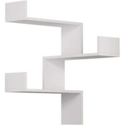 Calicosy Estantería de esquina de pared con 3 estantes alt90 cm - blanco
