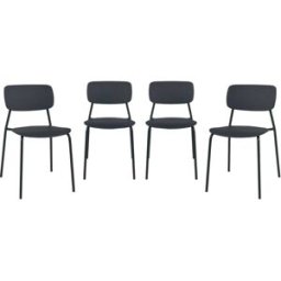sweeek Silla de jardín apilable de acero y plástico, set de 4, antracita