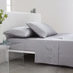 Cotton Artean Juego de sábanas satén algodón egipcio 300 gris 240x260 Cama 150