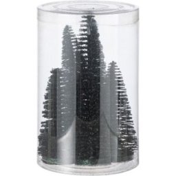J-line Caja de 4 árboles de navidad artificiales de plástico verde h.9 a 15 c