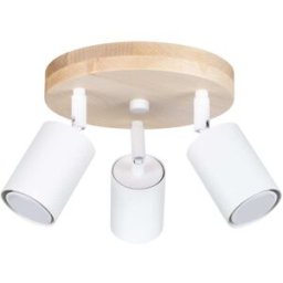 Sollux Lighting Lámpara de techo madera blanca acero/madera alt. 12 cm