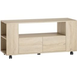 Homcom Mueble de tv 102x34.5x48.5 cm madera natural