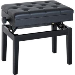 Homcom Banco de piano 54.5x33x58 cm negro