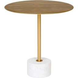 House Nordic Beistelltisch lecco ø51cm, gold/weiß
