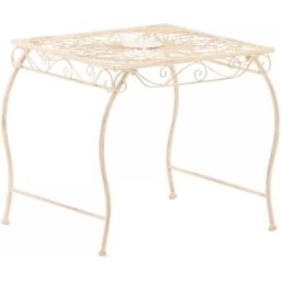CLP Mesa de exterior para 4 personas en metal crema antiguo