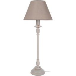 Tosel Lámpara de mesa metal taupe pantalla taupe