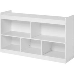 SONGMICS Estantería infantil con 5 compartimentos abiertos de color blanco