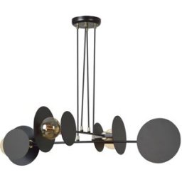 Wonderlamp Lámpara colgante con 8 piezas circulares de metal negras