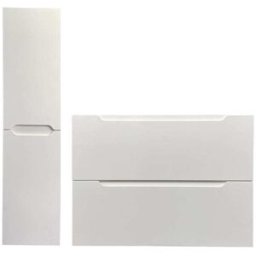 Unique Conjunto de baño efecto madera blanco
