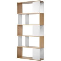 Calicosy Biblioteca decoración blanca y roble - l80 x h173,5 cm