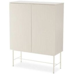 Koketto Home Aparador alto de 100 cm color blanco diseño acanalado