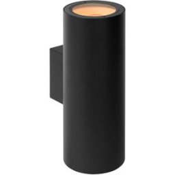 Lucide Foco de pared de aluminio 2xe27, negro
