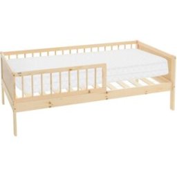 ML-Design Cama infantil 80 x 160 cm pino natural beige con colchón espuma fría