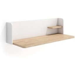 Herdasa Escritorio de pared de melamina roble claro y blanco 25x90x35 cm