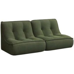 Oviala Juego de 2 sillones de tela 160 x 90 x 70 cm color verde
