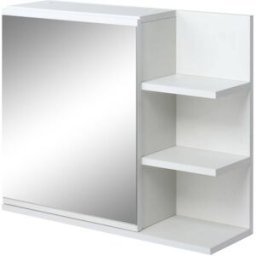 Kleankin Armario baño con espejo 60x18x50 cm blanco