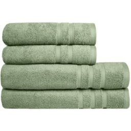 Sensei Maison Juego de baño de 4 piezas en algodón orgánico verde salvia